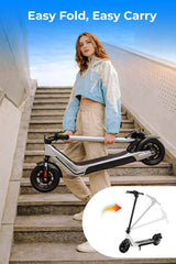 H20,Foldable Electric Scooter For Adult,500W,10 Inch tyre,62km,25KM/H Speed,120KG Load,Silver.