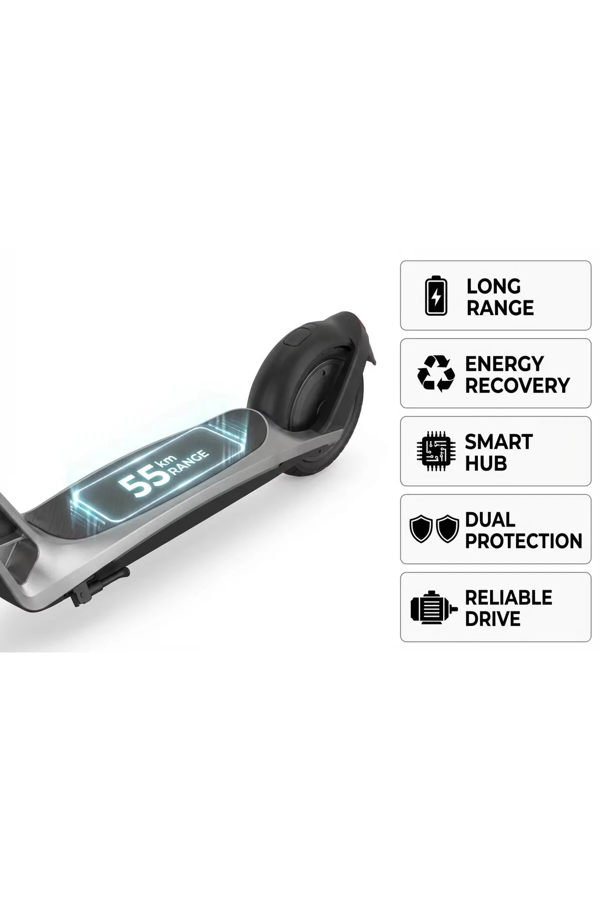 H10,Foldable Electric Scooter For Adult,300W,9 Inch tyre,55km,25KM/H Speed,100KG Load,Silver.