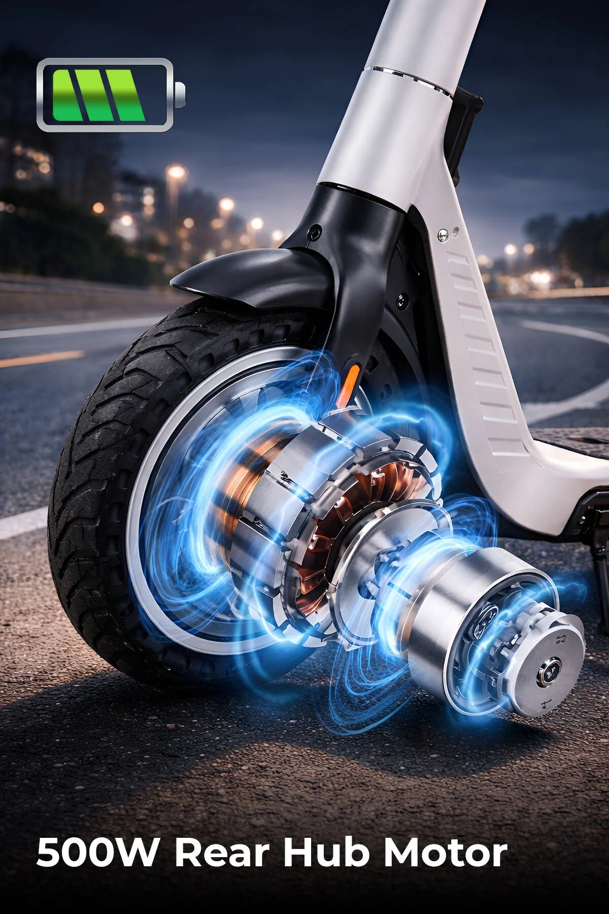H20,Foldable Electric Scooter For Adult,500W,10 Inch tyre,62km,25KM/H Speed,120KG Load,Silver.