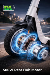 H20,Foldable Electric Scooter For Adult,500W,10 Inch tyre,62km,25KM/H Speed,120KG Load,Silver.