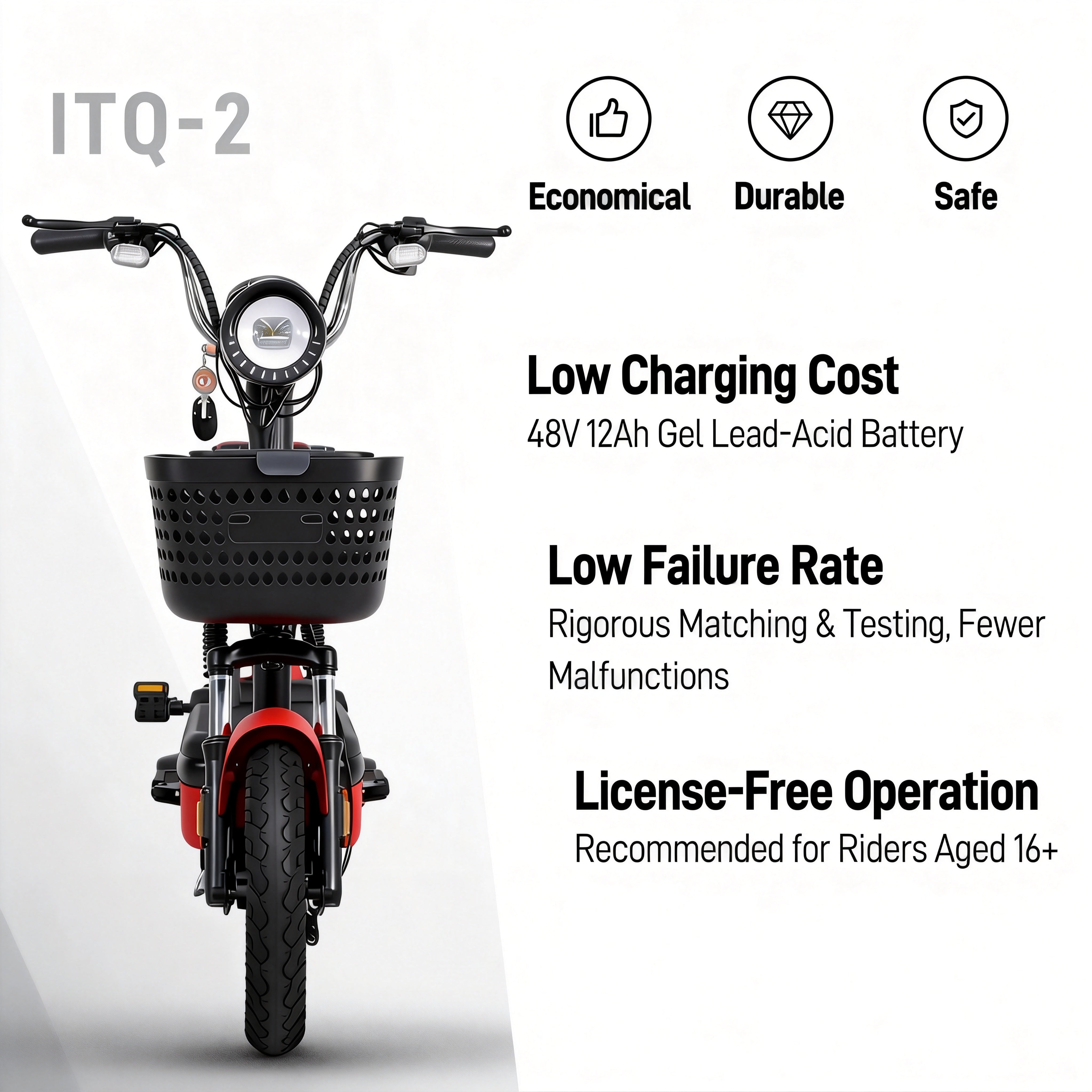 Urban Plus Pro 450W Best Electric Bike | 55km/h | 14 Inch Tyre | LCD l Fast Charging 65km | Red
