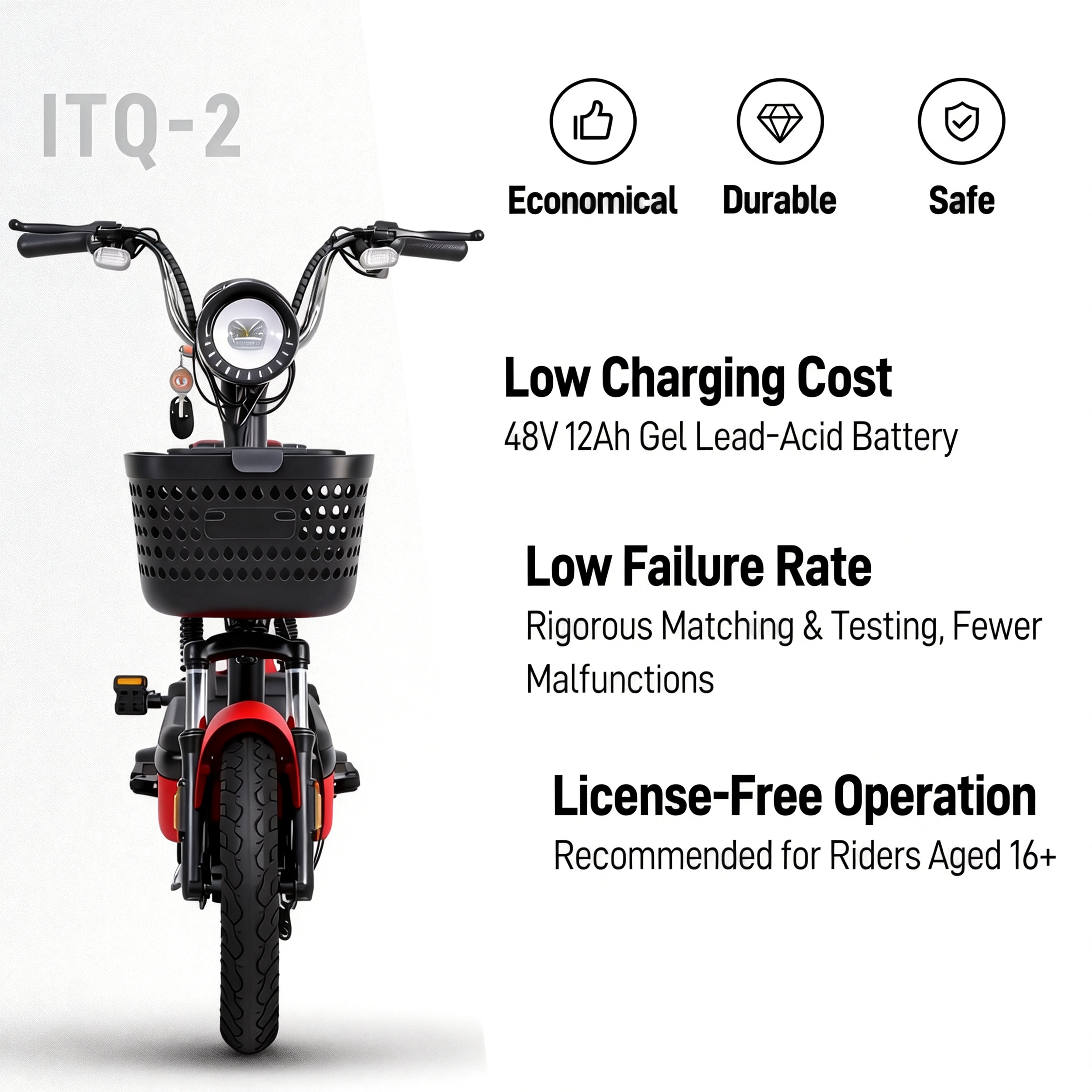 Urban Plus Pro 450W Best Electric Bike | 55km/h | 14 Inch Tyre | LCD l Fast Charging 65km | Red