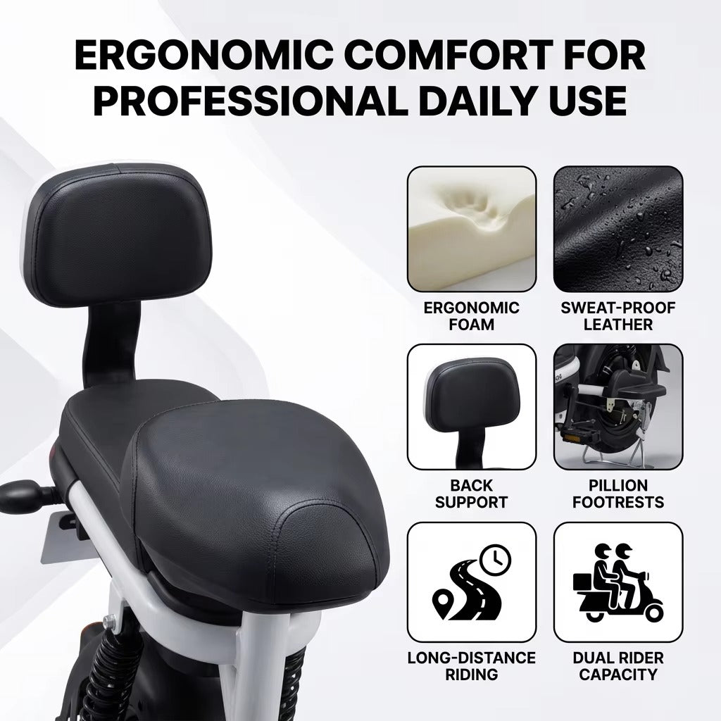 LoadMax PRO Electric Bike | 100KM speed | 600W Motor | 14 Inch Tires | Mirror Basket | Premium Fast